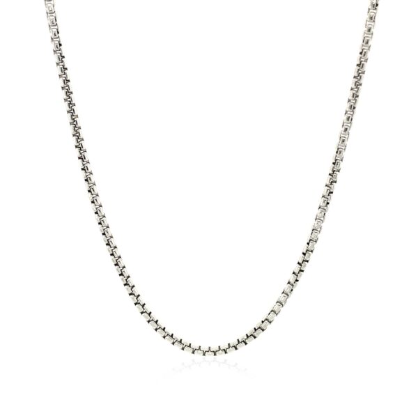 14k White Gold Round Box Chain (1.8 mm) - Image 2