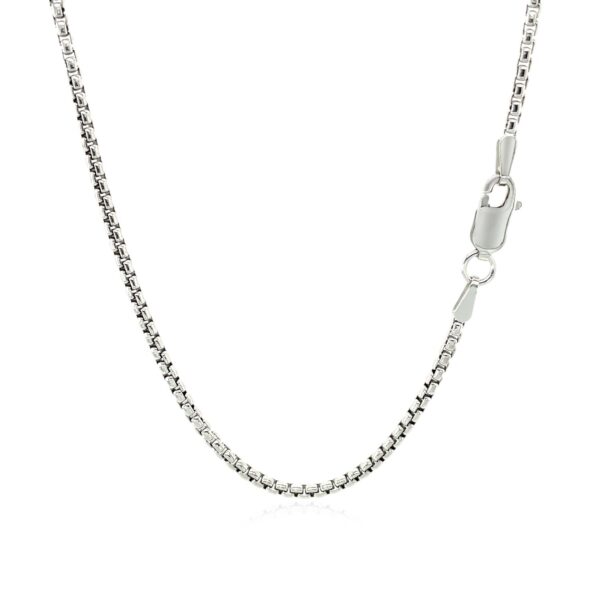 14k White Gold Round Box Chain (1.8 mm) - Image 3