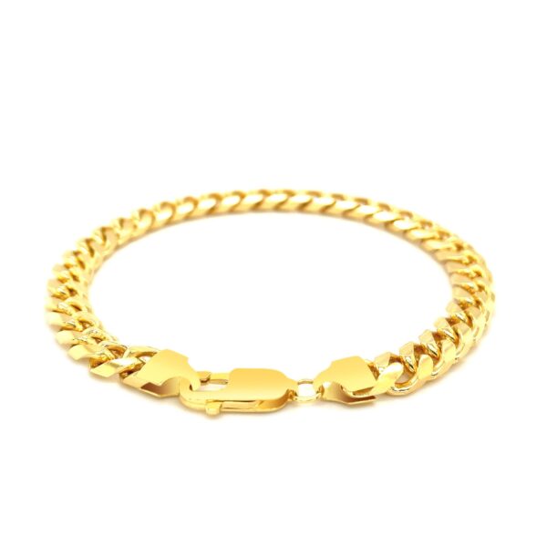 14k Yellow Gold Solid Miami Cuban Bracelet (7.20 mm) - Image 3