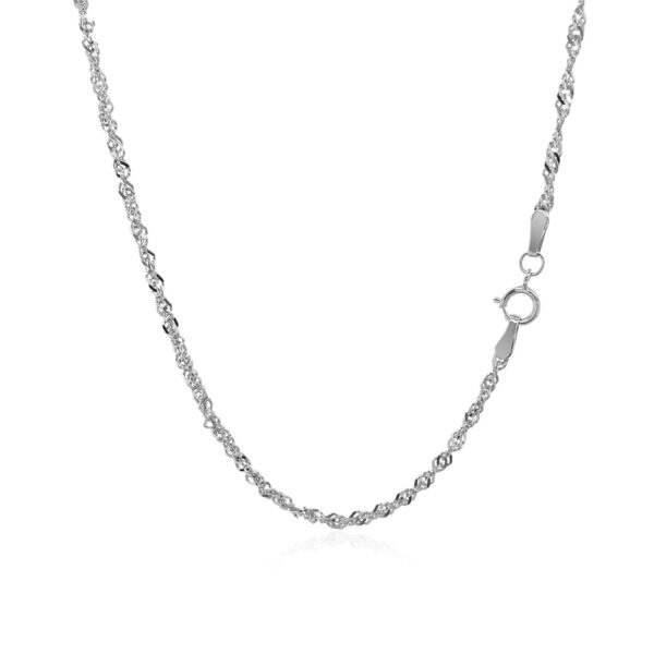14k White Gold Singapore Chain (1.80 mm) - Image 3