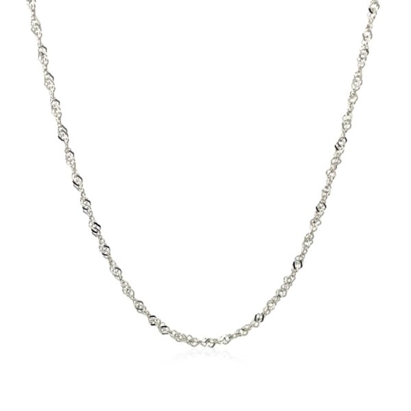 14k White Gold Singapore Chain (1.30 mm) - Image 2
