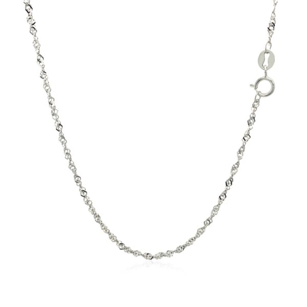 14k White Gold Singapore Chain (1.30 mm) - Image 3