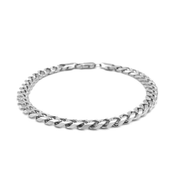 14k White Gold Solid Miami Cuban Bracelet (6.00 mm) - Image 2