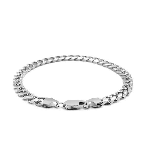 14k White Gold Solid Miami Cuban Bracelet (6.00 mm) - Image 3