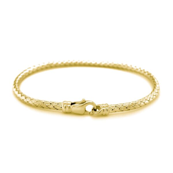 Fancy Weave Bangle in 14k Yellow Gold (3.00 mm) - Image 3