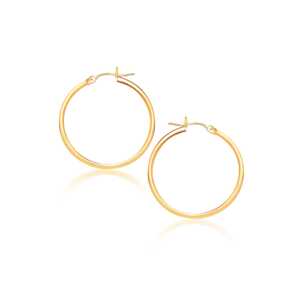 14k Yellow Gold Polished Hoop Earrings (2x40mm)
