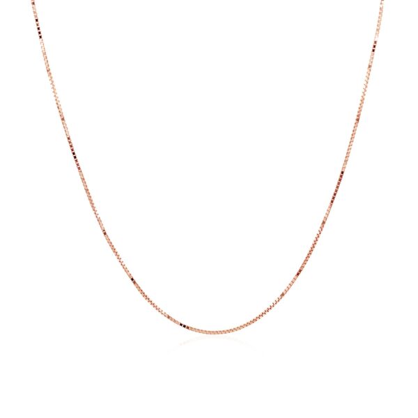14k Rose Gold Classic Box Chain 0.60 mm - Image 2
