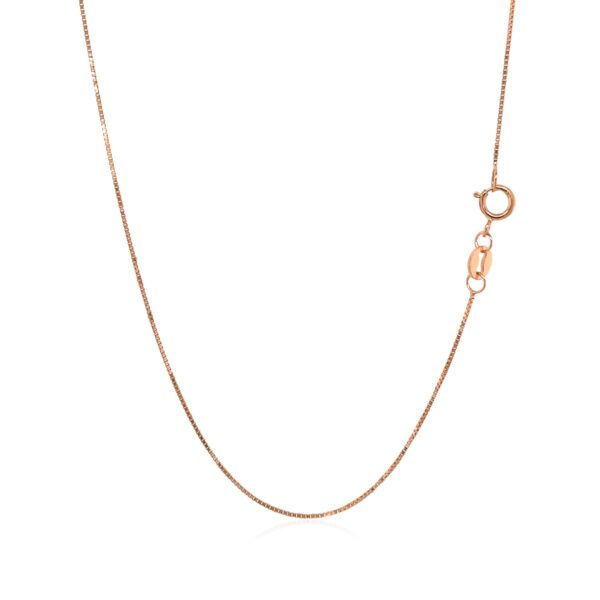 14k Rose Gold Classic Box Chain 0.60 mm - Image 3