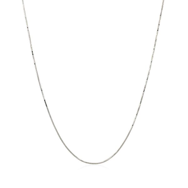 14k White Gold Classic Box Chain (0.45 mm) - Image 2