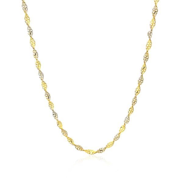 14k Two-Tone Gold Singapore Chain (2.50 mm) - Image 2