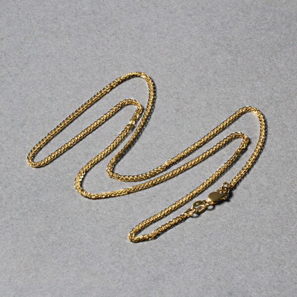 14k Yellow Gold Square Wheat Chain (1.80 mm) - Image 4