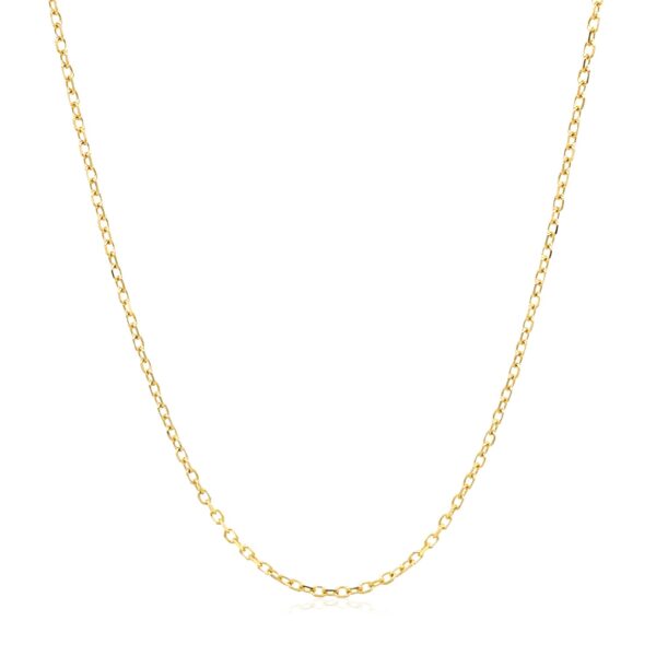 14k Yellow Gold Faceted Cable Link Chain (1.2 mm) - Image 2