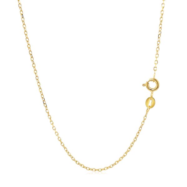 14k Yellow Gold Faceted Cable Link Chain (1.2 mm) - Image 3