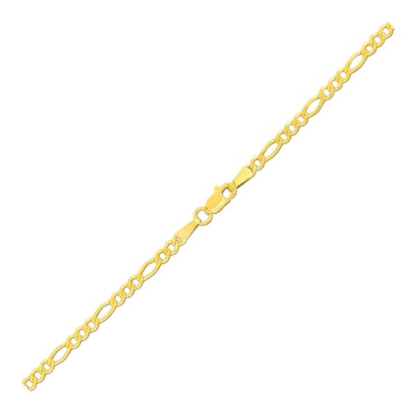 2.8mm 14k Yellow Gold Figaro Anklet - Image 2