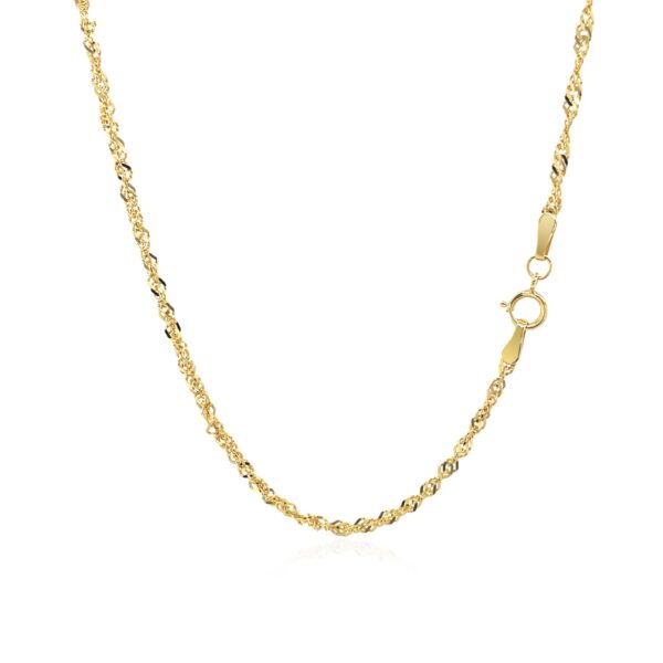 14k Yellow Gold Singapore Chain (1.80 mm) - Image 3