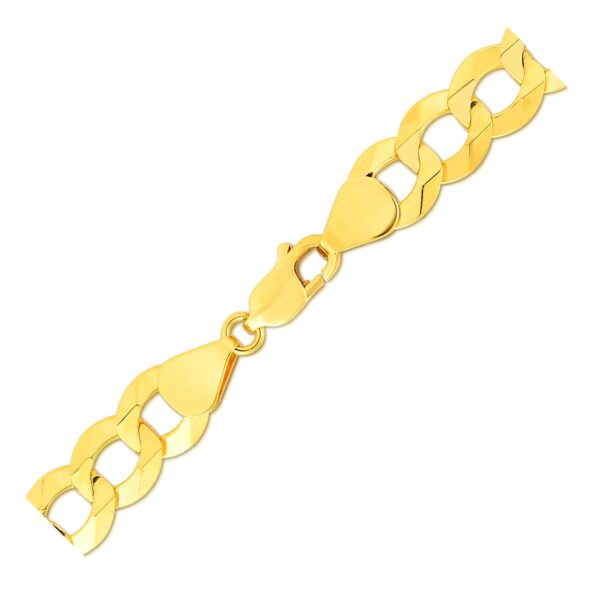 14k Yellow Gold Solid Curb Bracelet (10.00 mm) - Image 3