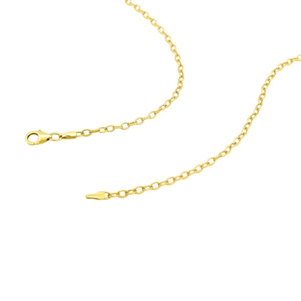 14k Yellow Gold Pendant Chain with Textured Links (2.50 mm) - Image 5