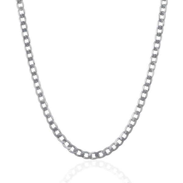 Rhodium Plated Sterling Silver Curb Style Chain (4.70 mm) - Image 2