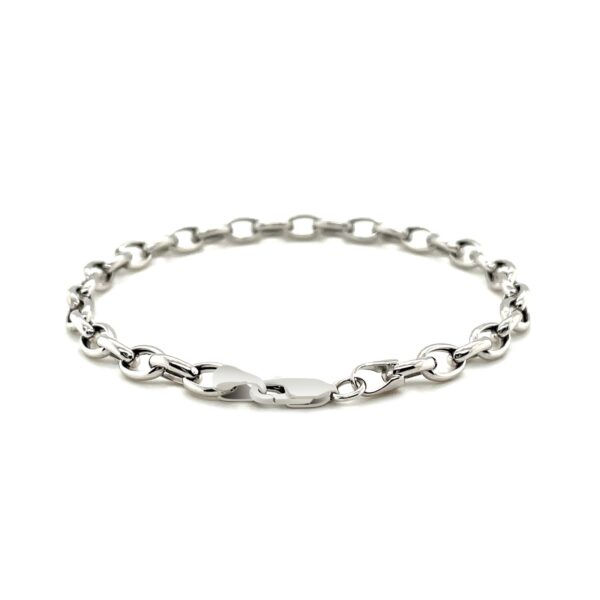 14k White Gold Oval Rolo Bracelet  (4.60 mm) - Image 3