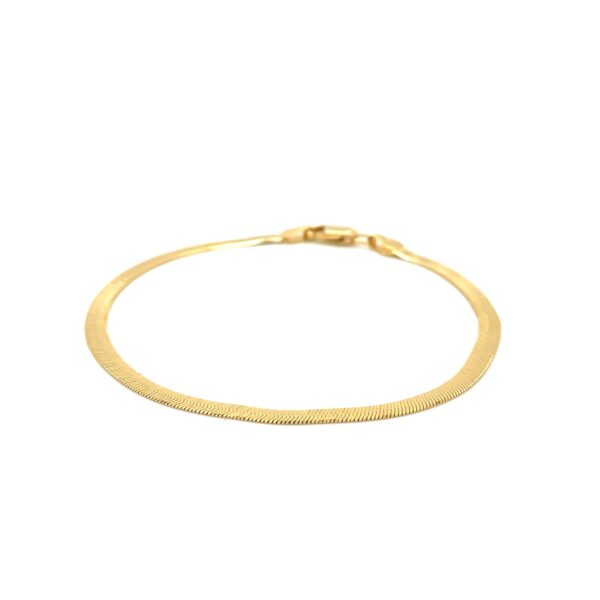 14k Yellow Gold Super Flex Herringbone Bracelet (2.80 mm) - Image 2