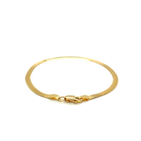14k Yellow Gold Super Flex Herringbone Bracelet (2.80 mm) - Image 3