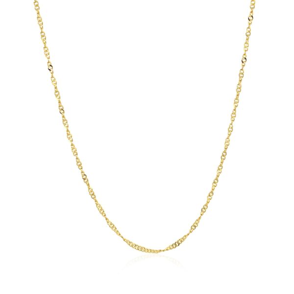 14k Yellow Gold Singapore Style Adjustable Chain (1.40 mm) - Image 2