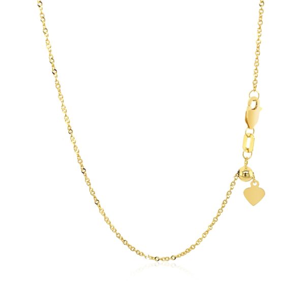 14k Yellow Gold Singapore Style Adjustable Chain (1.40 mm) - Image 3