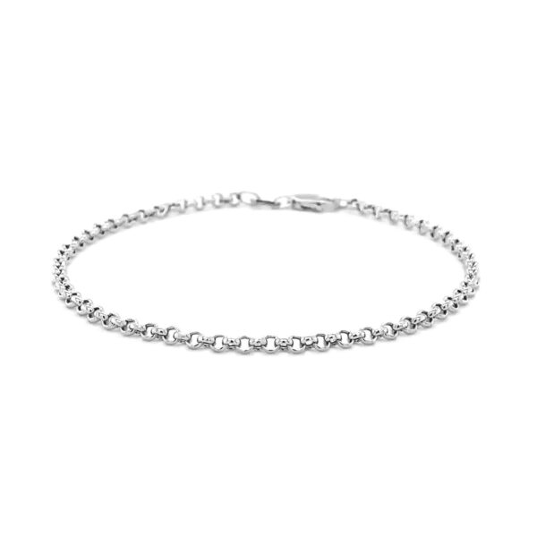 14k White Gold Rolo Bracelet  (2.50 mm) - Image 2