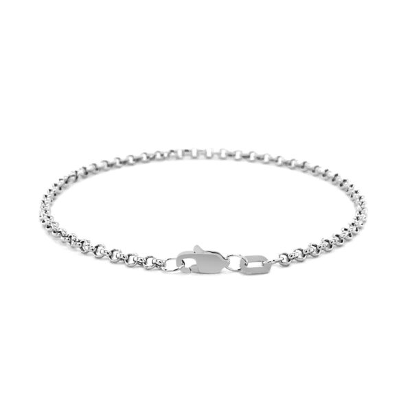 14k White Gold Rolo Bracelet  (2.50 mm) - Image 3