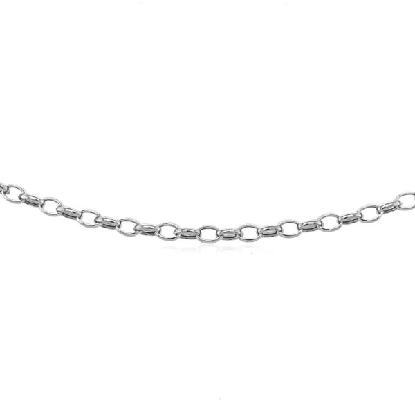 14k White Gold Oval Rolo Bracelet  (3.20 mm) - Image 2
