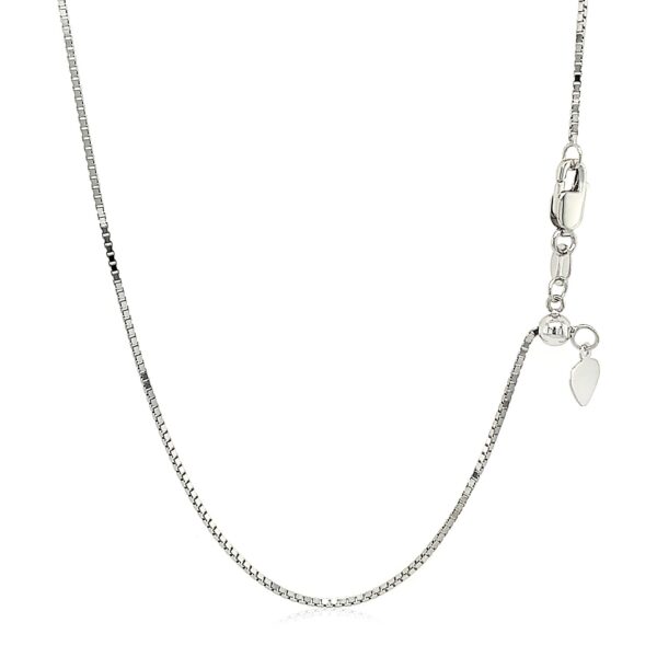 10k White Gold Adjustable Box Chain (0.85 mm) - Image 3