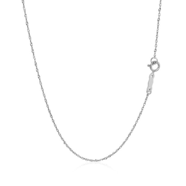 14k White Gold Singapore Chain 0.8mm (0.81 mm) - Image 3