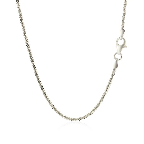 Rhodium Plated Sterling Silver Sparkle Style Chain (1.60 mm) - Image 3