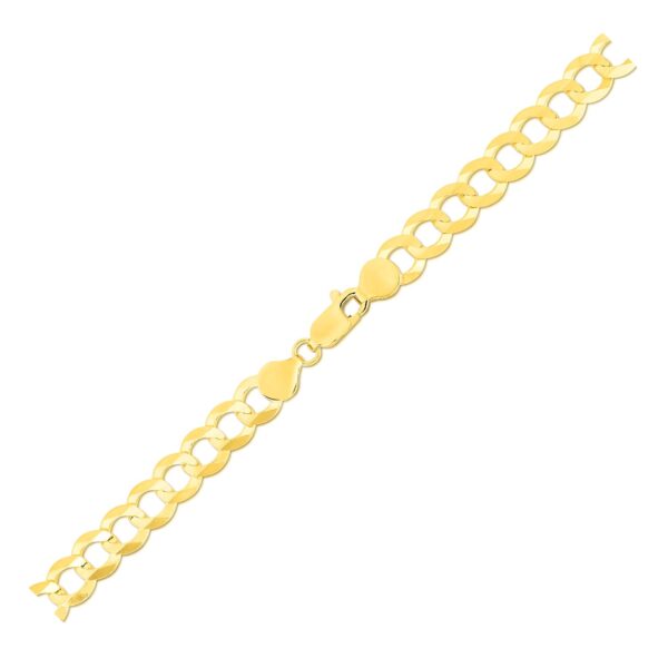 14k Yellow Gold Solid Curb Bracelet (7.00 mm) - Image 2