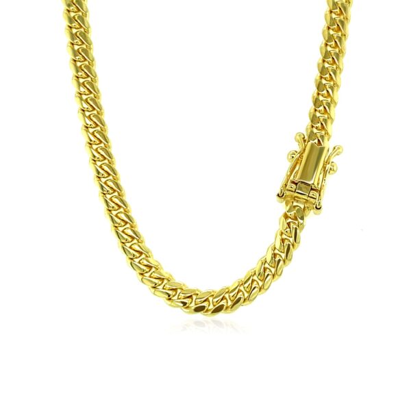 4.0mm 14k Yellow Gold Classic Solid Miami Cuban Chain - Image 6