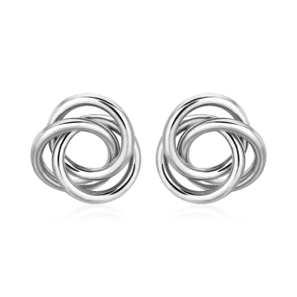 Polished Open Love Knot Earrings in Sterling Silver