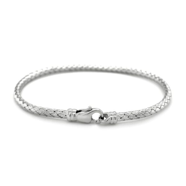 Fancy Weave Bangle in 14k White Gold (3.00 mm) - Image 2