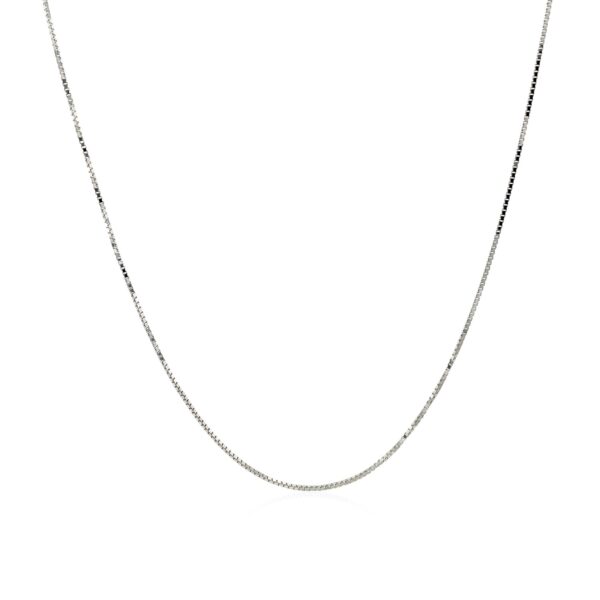 14k White Gold Adjustable Box Chain (0.60 mm) - Image 2