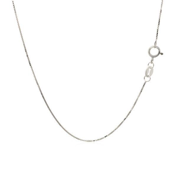 14k White Gold Adjustable Box Chain (0.60 mm) - Image 3