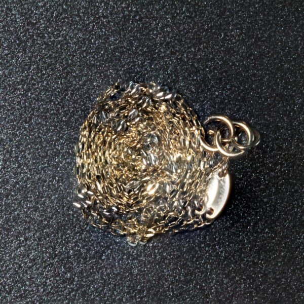 Diamond Cut Bead Links Pendant Chain in Two Tone Gold (3.50 mm) - Image 4