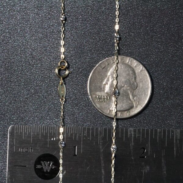 Diamond Cut Bead Links Pendant Chain in Two Tone Gold (3.50 mm) - Image 5