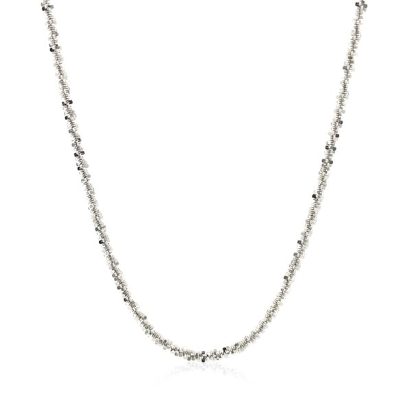 Rhodium Plated 2.2mm Sterling Silver Sparkle Style Chain (2.20 mm) - Image 2