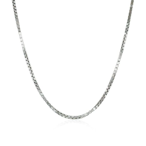 14k White Gold Classic Box Chain (1.10 mm) - Image 2