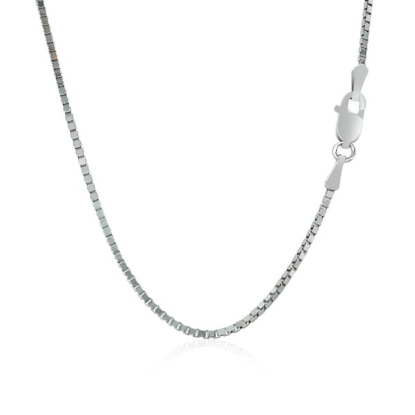 14k White Gold Classic Box Chain (1.10 mm) - Image 3