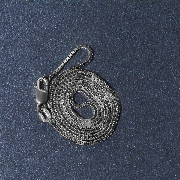 14k White Gold Classic Box Chain (0.85 mm) - Image 6