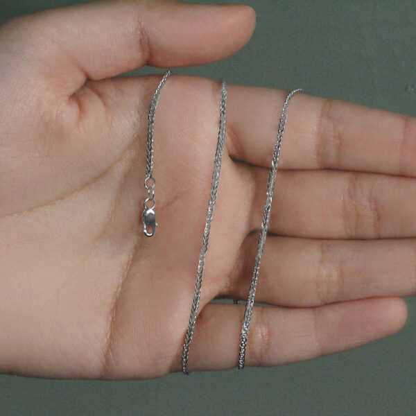 14k White Gold Square Wheat Chain (1.80 mm) - Image 6