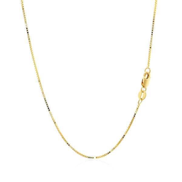 14k Yellow Gold Classic Box Chain (0.68 mm) - Image 3