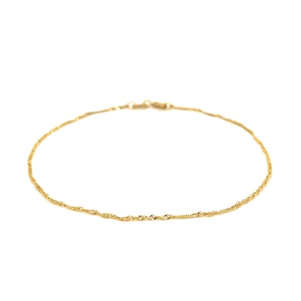 14k Yellow Gold Singapore Bracelet (1.10 mm) - Image 2