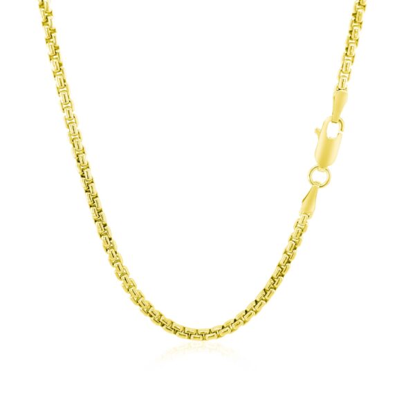 14k Yellow Gold Round Box Chain (2.5 mm) - Image 3