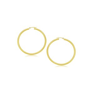 14k Yellow Gold Polished Hoop Earrings (3x20mm)